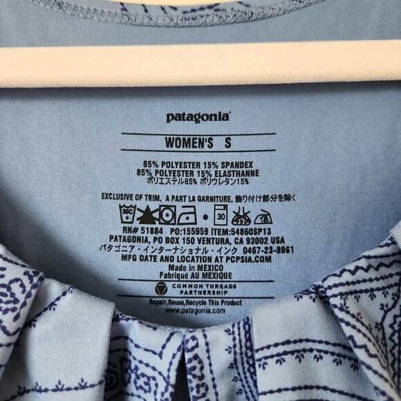 Patagonia Sleeveless Bandha Top in Blue Paisley Size Small - Picture 3 of 5